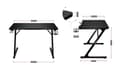 Miniatyrbild 2 av 4: Bureau gaming - HUZARO - HERO 1.8 - Svart - MDF Kolfiber - Modern design