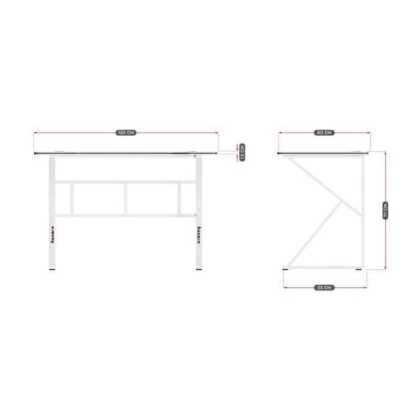 HUZARO HERO 1.6 Spelbord Vit, Ergonomiskt skrivbord, PC-spel, Datorer, Gamer, Spelbord, 120x60x77cm