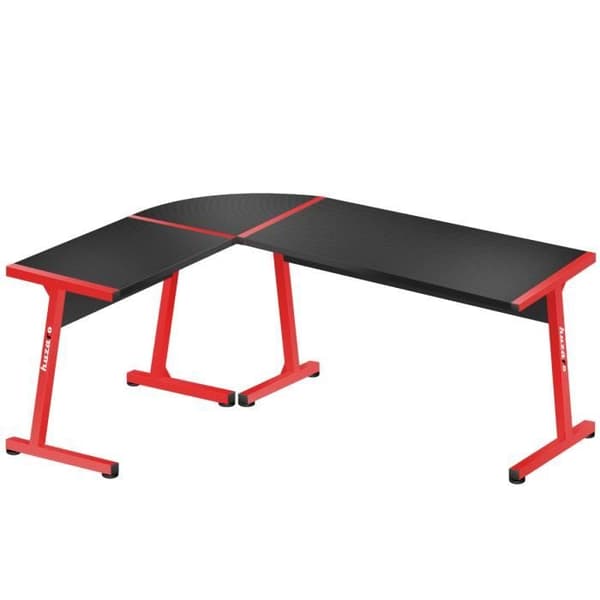 HUZARO HERO 6.0 Spelbord Röd Svart, Hörnskrivbord, 147×112cm, PC-spel, Dator, PC-bord, Ergonomiskt, Kol