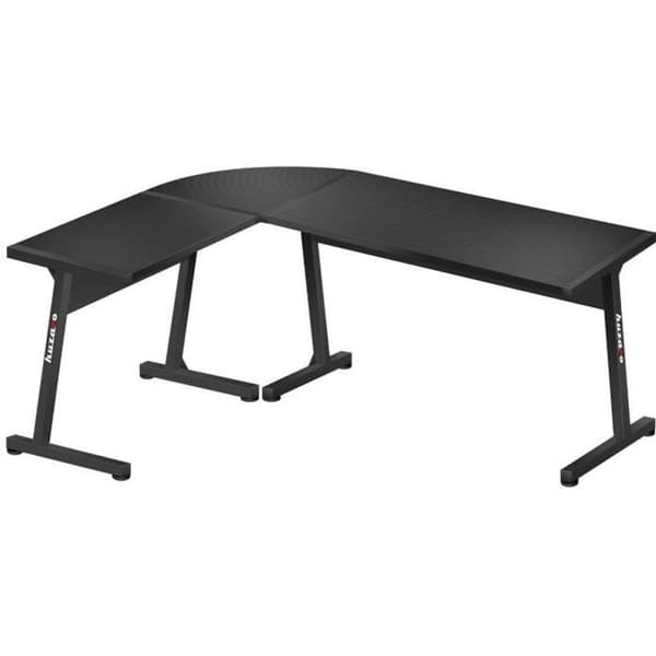 HUZARO HERO 6.0 Gaming Desk Svart, Hörn Skrivbord, 147×112cm, PC-spel, Dator, PC Desk, Ergonomiskt, Kol, Spelbord Svart