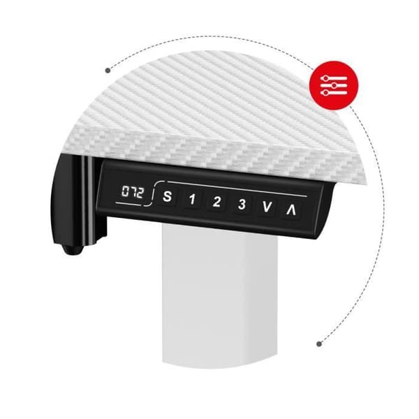 Bureau Assis Debout - HUZARO - HERO 8.2 - Vit - Ergonomisk - MDF Kol 18mm