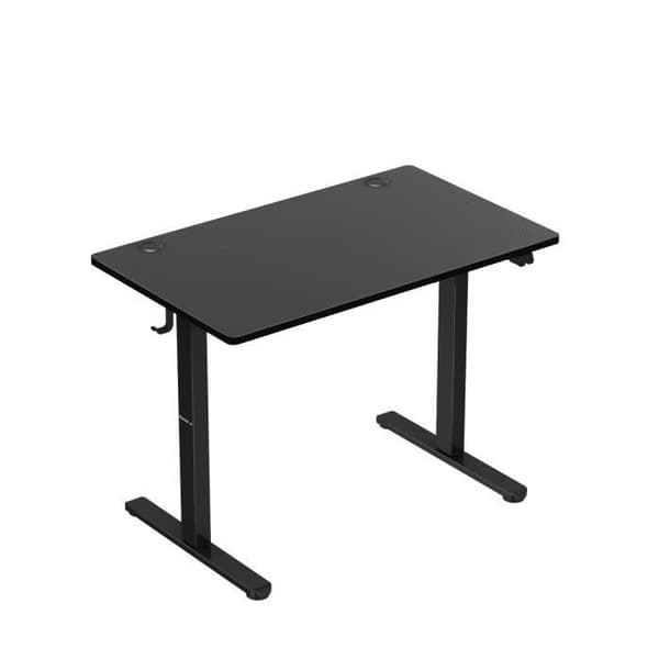 Sit-Stand-skrivbord HUZARO HERO 7.9 svart, elektriskt skrivbord, ergonomiskt, PC-spel, datoranvändning, 2xkrokar, spelbord