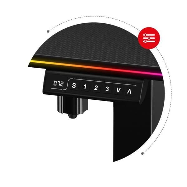 Bureau Assis Debout - HUZARO - HERO 8.2 - LED RGB - Ergonomisk - 120x60cm