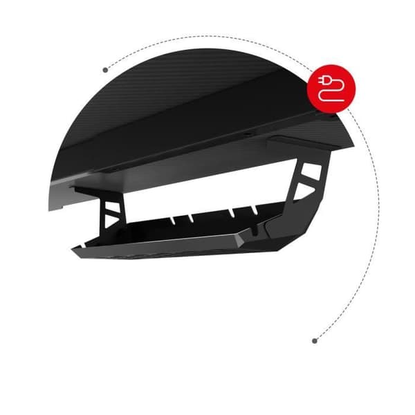 Bureau gaming HUZARO Hero 4.8 Svart RGB - LED-belysning, Bordsskiva 160 cm, Karbonyta, Hörlurs- och mugghållare, Ergonomisk