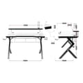 Miniatyrbild 4 av 4: HUZARO HERO 5.0 Gaming Desk Vit, 120x60x69.5cm, PC-skrivbord, Dator, Gaming PC, Dryckekorg, Hörlurskrok