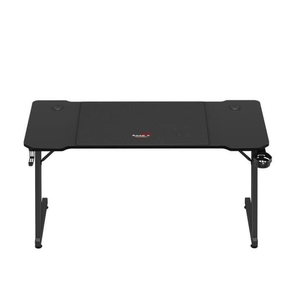 Bureau gaming HUZARO Hero 3.3 Noir - Stort bord 140 cm, Kabelkanal, Hörlurshållare och mugg, XXL-matta ingår, Ergonomisk