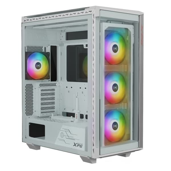 Spelarskåp - XPG - BATTLECRUISER II - E-ATX - 4 ARGB-fläktar - Vitt härdat glas Vit