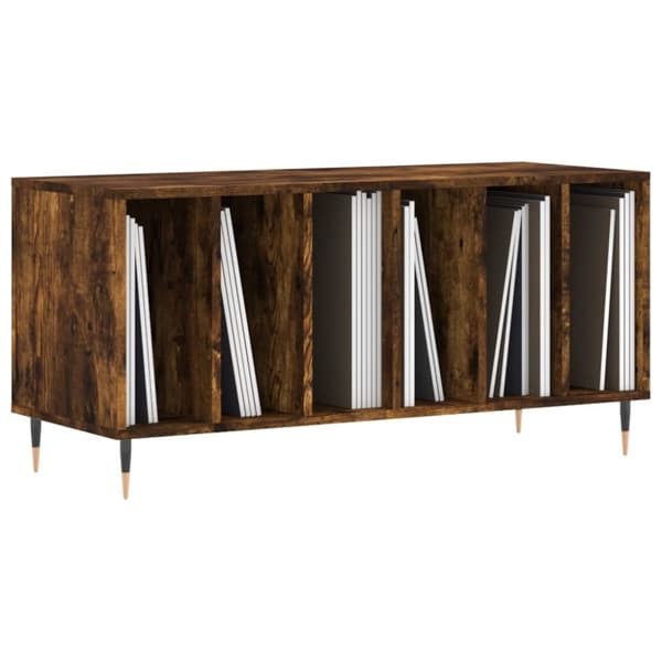 Stereobänk rökfärgad ek 100x38x48 cm konstruerat trä