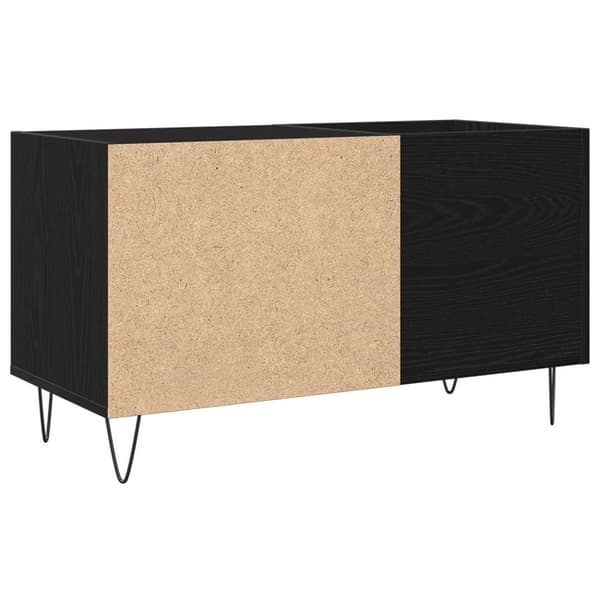 vidaXL Record Cabinet Sort egetræ Konstrueret træ Medium LP skab