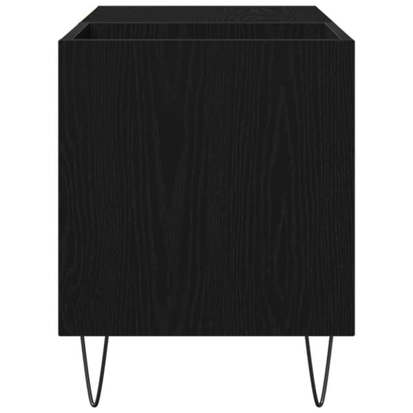 vidaXL Record Cabinet Sort egetræ Konstrueret træ Medium LP skab