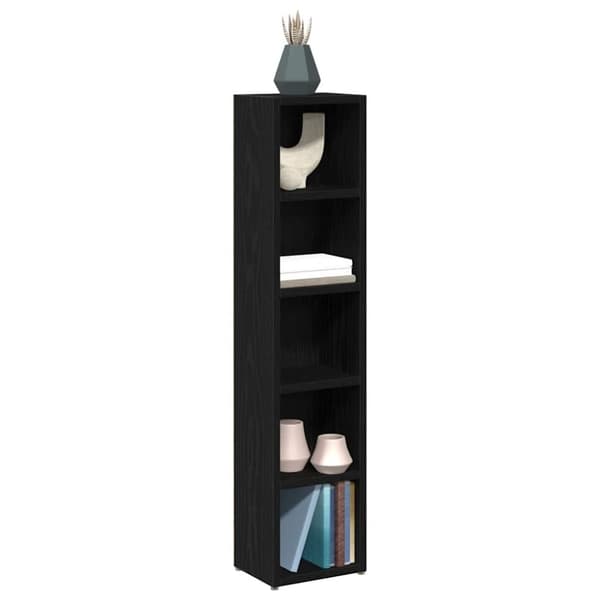 vidaXL CD-reoler 2 stk. 21x16x93,5cm konstrueret træ sort egetræsfarve