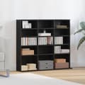 Miniatyrbild 4 av 11: vidaXL CD-bänk svart ek 100,5x23x89,5 cm konstruerat trä