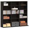 Miniatyrbild 5 av 11: vidaXL CD-bänk svart ek 100,5x23x89,5 cm konstruerat trä