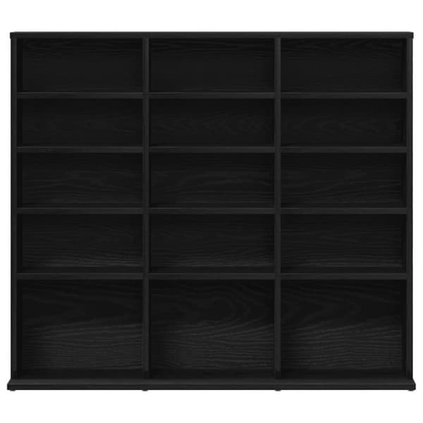vidaXL CD-bänk svart ek 100,5x23x89,5 cm konstruerat trä