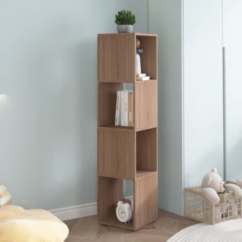 Roterande hylla sonoma-ek 34,5x34,5x75,5 cm konstruerat trä