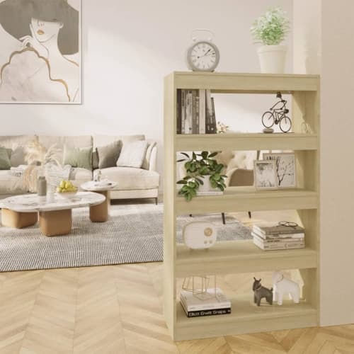 Bokhylla/Rumsavdelare sonoma-ek 80x30x135 cm konstruerat trä
