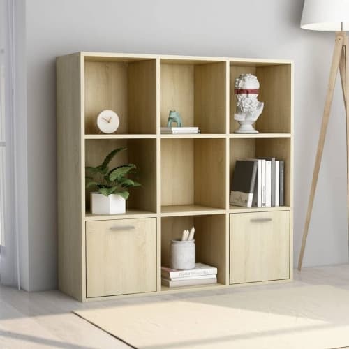 Bokhylla sonoma-ek 98x30x98 cm konstruerat trä