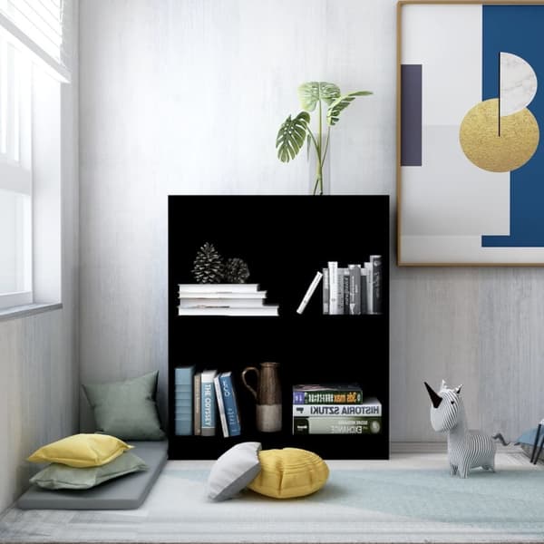 Bokhylla svart 60x24x76 cm konstruerat trä