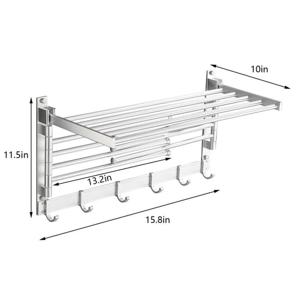 Væghængt Håndklædestang, Space Aluminium, 20 kg Belastningsevne,Sølv