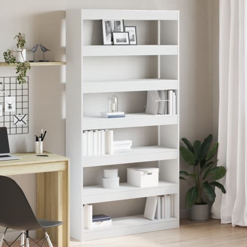 Vit Bokhylla Vit Konstruerat trä 100 x 30 x 198 cm Hyllsystem