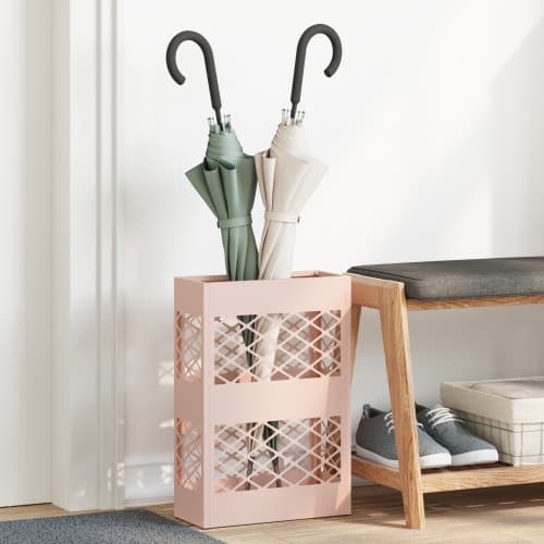 Paraplyställ Rosa Metall Standard Dekorativa inslag