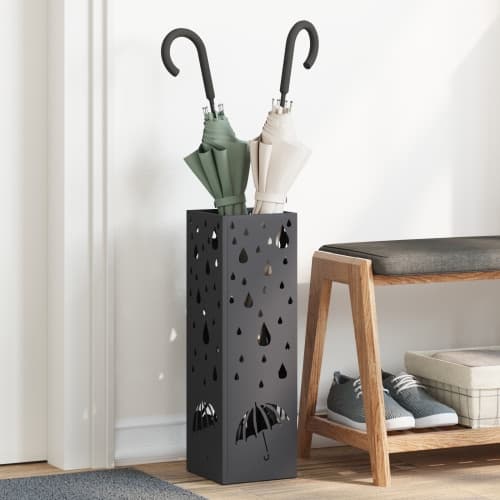Paraplyställ Svart Metall Medium Mönster Svart Paraplyställ