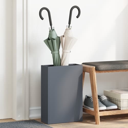 Paraplyställ Antracit Metall Medium Paraplyställ Rektangulärt