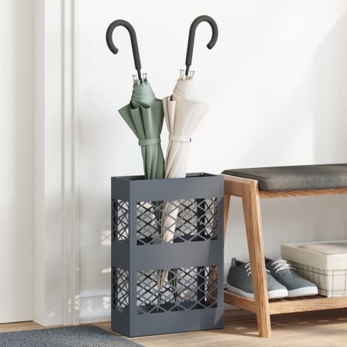 Paraplyställ Antracit Metall Medium Paraplyställ Rektangulär