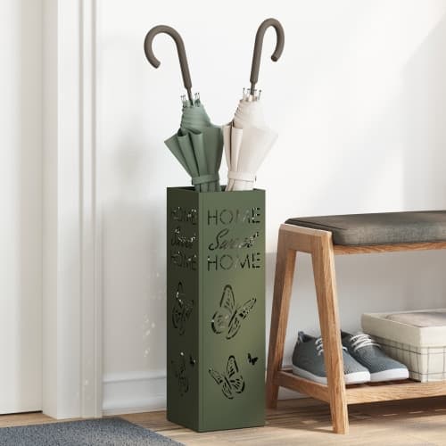 Paraplyställ Olivgrön Metall Standard Mönster Paraplyställ