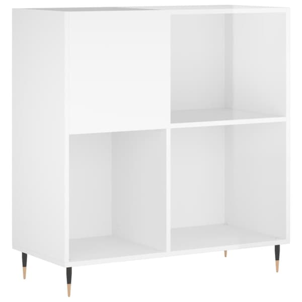 Stereobänk vit högglans 84,5x38x89 cm konstruerat trä