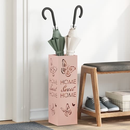 Paraplyställ Rosa Metall Standard Dekorativa inläggningar
