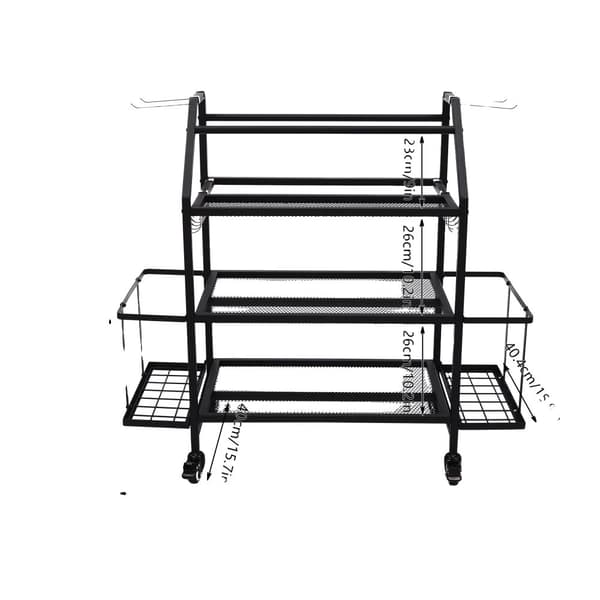 Multifunktionell hantelställning, 300 lbs kapacitet, modern design,svart