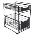 Miniatyrbild 2 av 2: Under Sink Organizer Rack, Hållbar Kolfiberstål, Platsbesparande Förvaringslösning,svart, 2-nivå