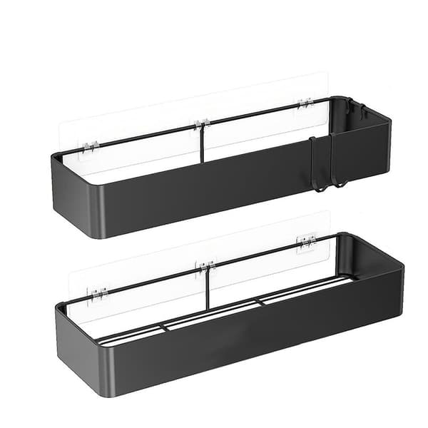 LIVIT Badrumsväggshylla - Svart, 2-delars set