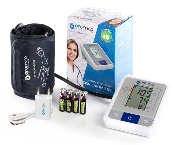 Oromed ORO-N1 BASIC USB elektroninen olkavarren verenpainemittari + virtalähde