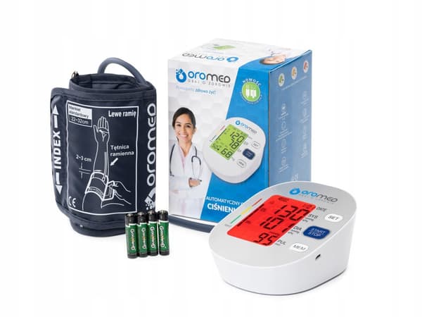 Oromed ORO-BP2 elektronisk baggrundsbelyst USB-blodtryksmåler for overarmen
