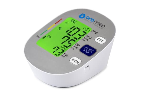 Oromed ORO-BP2 elektronisk baggrundsbelyst USB-blodtryksmåler for overarmen