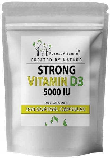 Skovvitamin STÆRK D-VITAMIN 5000 D-vitamin immunitet 250 kapsler