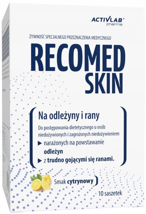 Activlab RecoMed Skin painehaavoihin ja -haavoihin sitruunanmakuinen 10 pussia