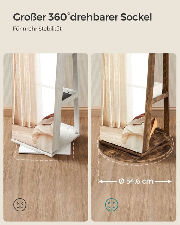 Rootz-korukaappi - Vintage Ruskea - Musta vuori - MDF-teräs samettilasi - Suuri säilytystila - Sisäpeili - Turvalukko - 54,5 cm x 54,5 cm x 162 cm