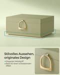 Miniatyrbillede 3 af 7: Rootz Laurel Green smykkeskrin - Organizer-etui - Opbevaringsbeholder - MDF-konstruktion - Fløjlsforing - Kompakt design - 20,5 cm x 24 cm x 11 cm