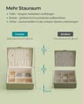 Miniatyrbillede 4 af 7: Rootz Laurel Green smykkeskrin - Organizer-etui - Opbevaringsbeholder - MDF-konstruktion - Fløjlsforing - Kompakt design - 20,5 cm x 24 cm x 11 cm