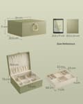 Miniatyrbillede 7 af 7: Rootz Laurel Green smykkeskrin - Organizer-etui - Opbevaringsbeholder - MDF-konstruktion - Fløjlsforing - Kompakt design - 20,5 cm x 24 cm x 11 cm