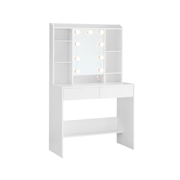 Rootz Sminkbord med spegel - Sminkbord - Sminkbord - Spånskiva - 40 cm x 90 cm x 144,7 cm - Molnvit - 32,3 kg