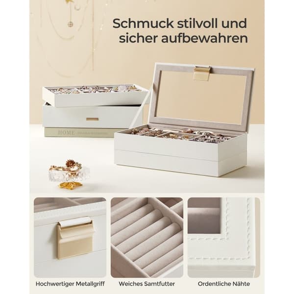 Rootz stapelbar smyckeskrin - Organiseringsbricka - Lådfodral - Platssparande lösning - 30 cm x 20 cm x 12 cm