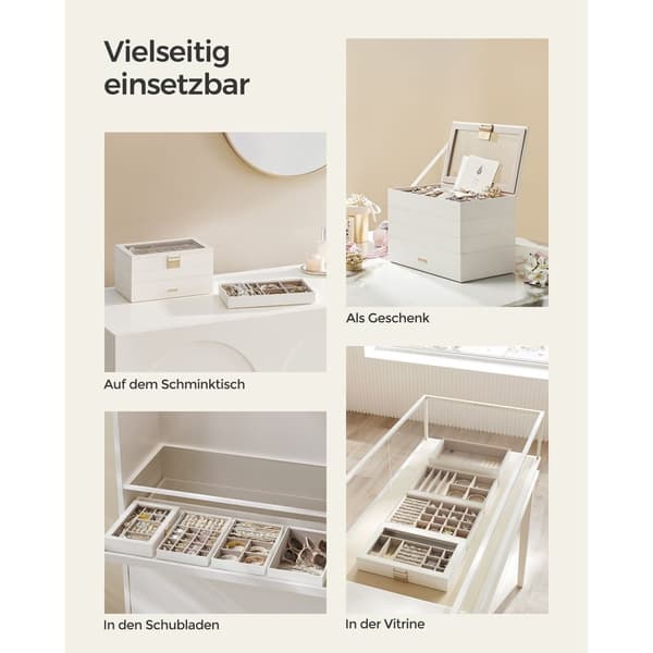 Rootz stapelbar smyckeskrin - Organiseringsbricka - Lådfodral - Platssparande lösning - 30 cm x 20 cm x 12 cm