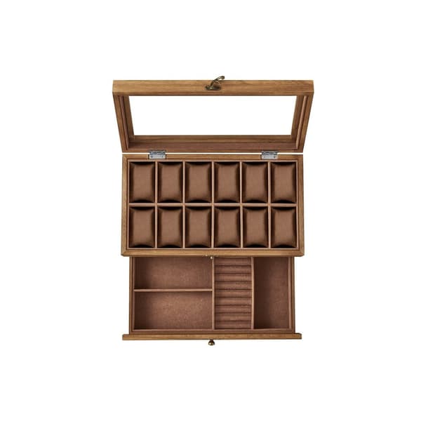 Rootz Watch Box - Järjestäjä - Säilytyskotelo - Massiivinen pähkinäpuu - 30cm x 20cm x 8cm