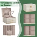Miniatyrbild 6 av 6: Rootz Jewelry Box With Mirror - Lagringsarrangör - 2 Lådhållare - Velvet fodrad - 21,5 x 24 x 15,8 cm - molnvit