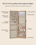 Pikkukuva 4 / 8: Rootzin korukaappi - Armoire - Varastointijärjestäjä - valaistu sisäreili, samettivuori - 10 cm x 37cm x 120cm - ruskea