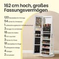 Miniatyrbild 4 av 6: Rootz Jewelry Cabinet - Mirror Cabinet - Roterande arrangör - Säker förvaring - 54,5 cm x 54,5 cm x 162 cm